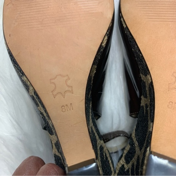 Vía Spiga Animal Print Wedge Slingbacks Size 8 - Picture 8 of 9